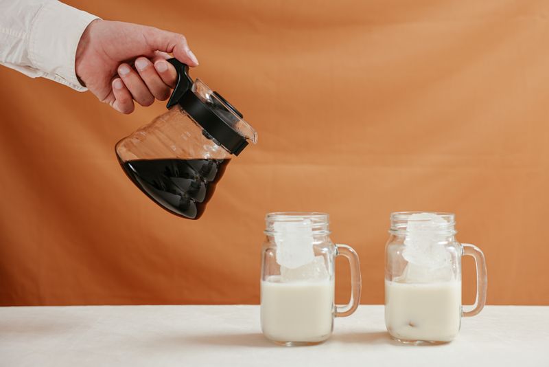 Cold brew coffee with oat milk