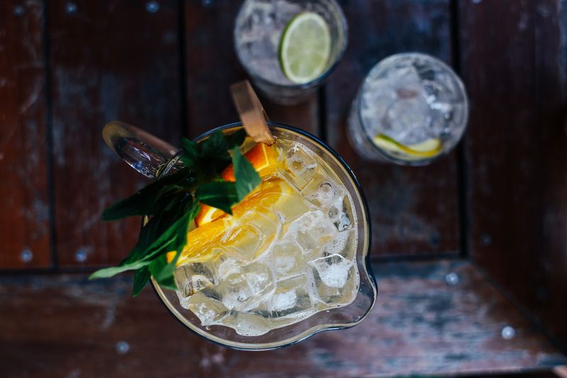 Fresh squeezed lemonade with mint